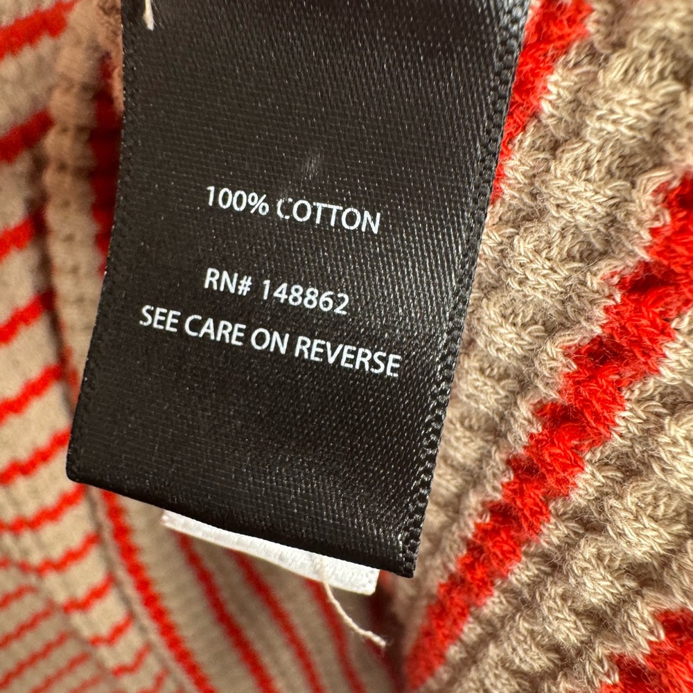 Torrid Red Beige Striped Waffle Knit Thermal Long Sleeve Top women's 4X boho - Picture 7 of 8
